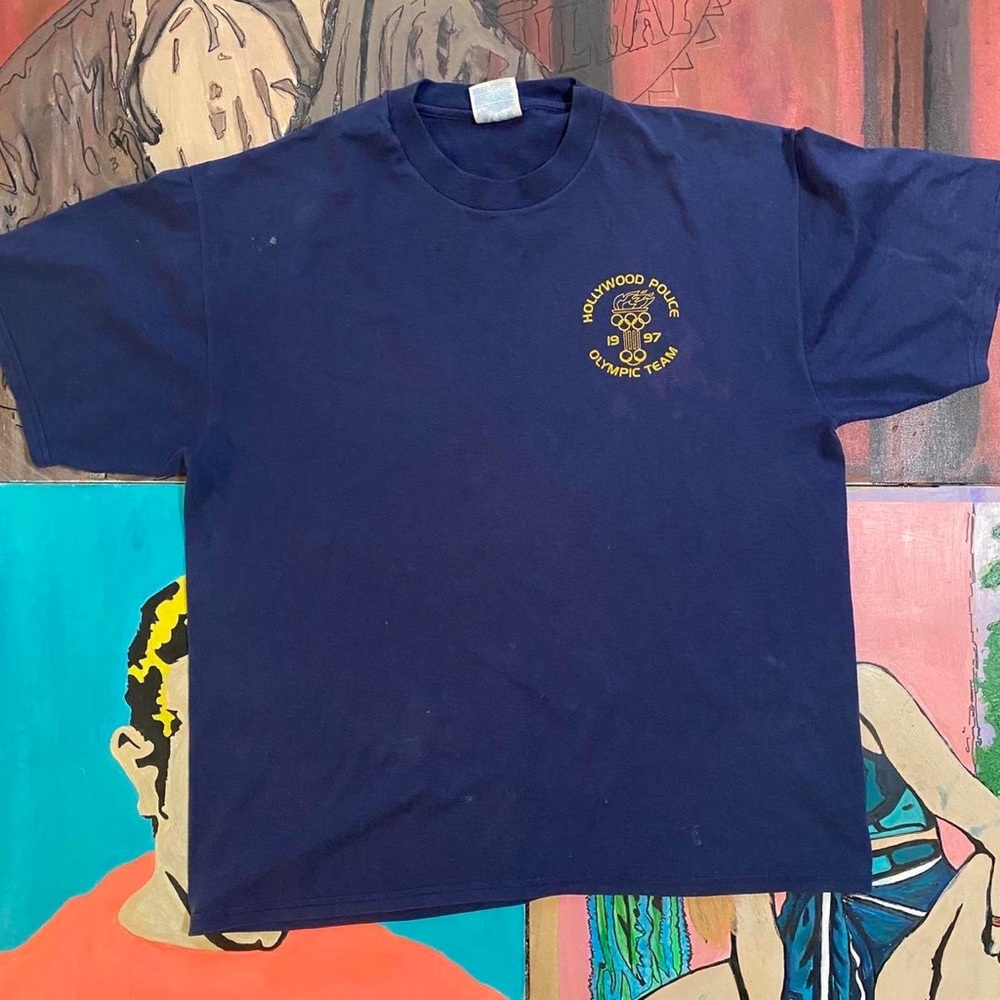 Vintage 90s 1997 Hollywood Police Olympic Team T Shirt